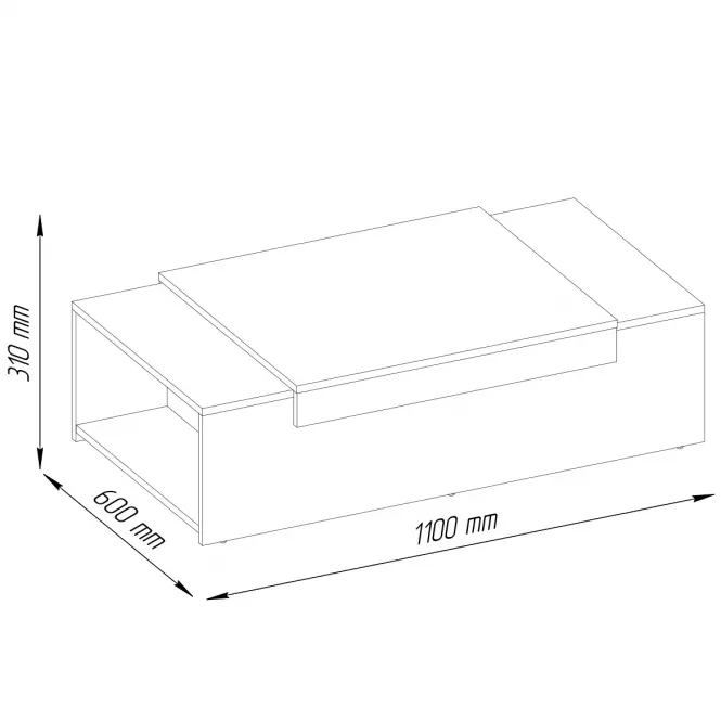 Stolík Haga grafit/wotan 31.6X110X60.3,2