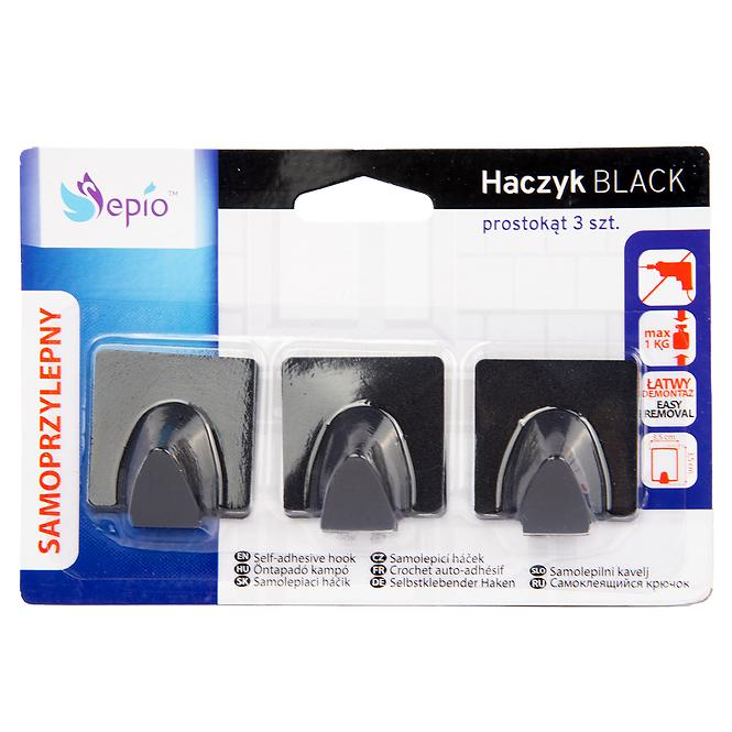 Háčik 3 ks Black
