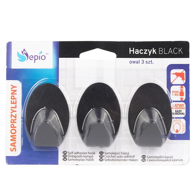 Háčik 3 ks Black