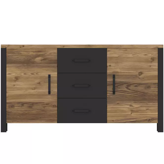 Komoda OLIN 26 smrek appenzeller / čierna,3