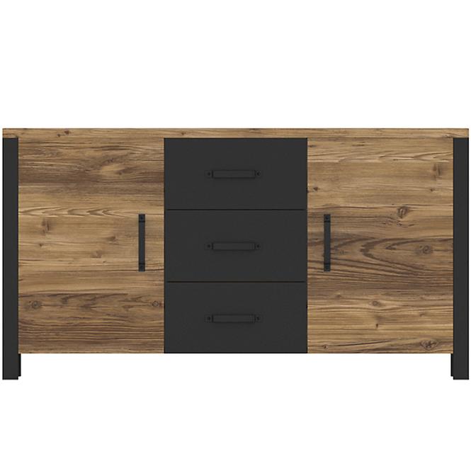Komoda OLIN 26 smrek appenzeller / čierna,3