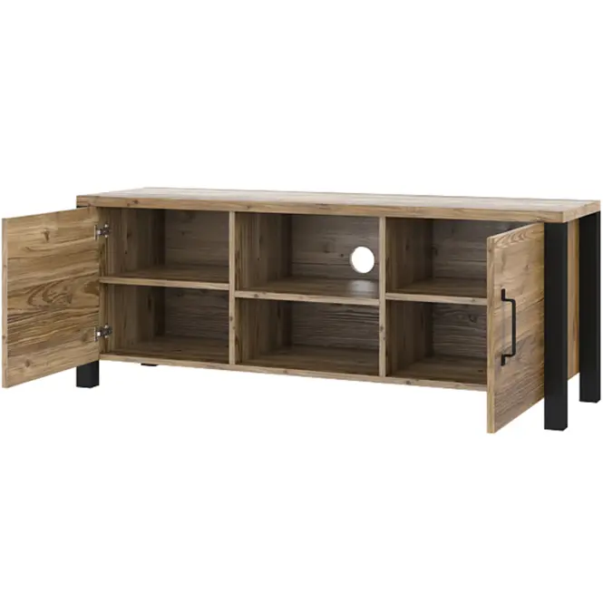 TV stolík OLIN 41 smrek appenzeller / čierna,4