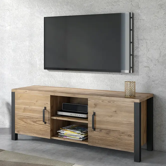 TV stolík OLIN 41 smrek appenzeller / čierna,6
