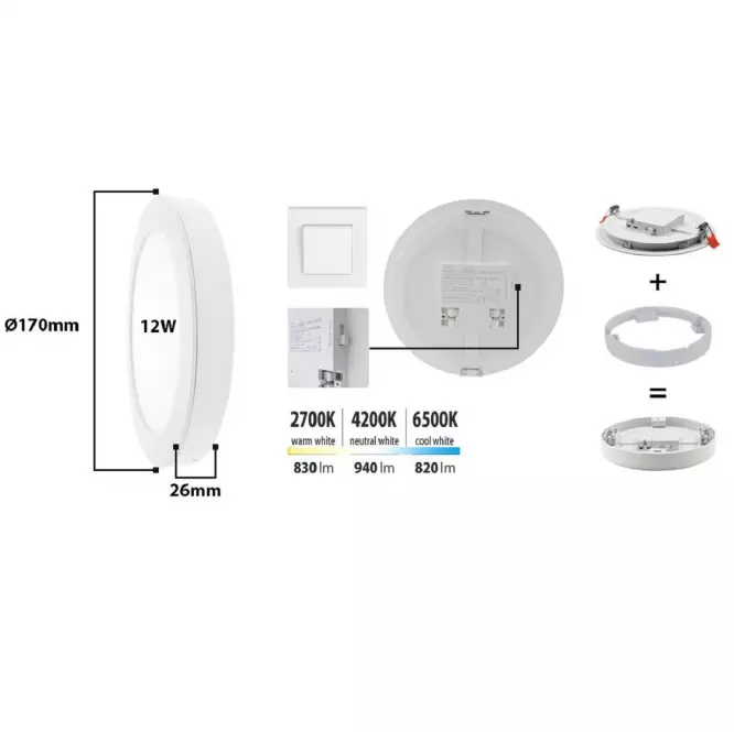 Panel LED SLIM TR SH 303 12W Light 5 In 1
