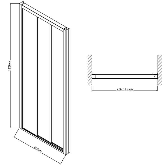Sprchové dvere 80 HX152,4
