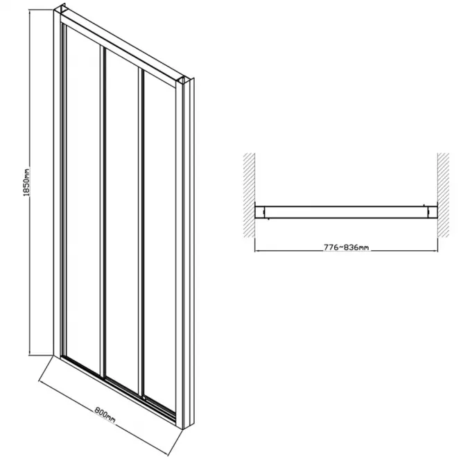 Sprchové dvere 80 HX152 BLACK