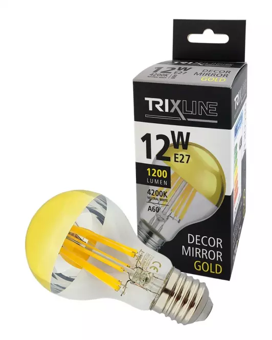 Žiarovka FL LED A60 12W E27 4200K Half Amber,3