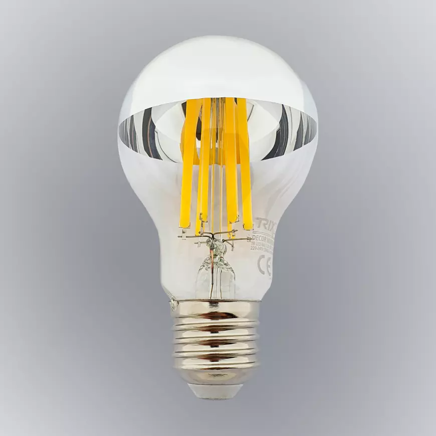 Žiarovka FL LED A60 12W E27 4200K Half Silver
