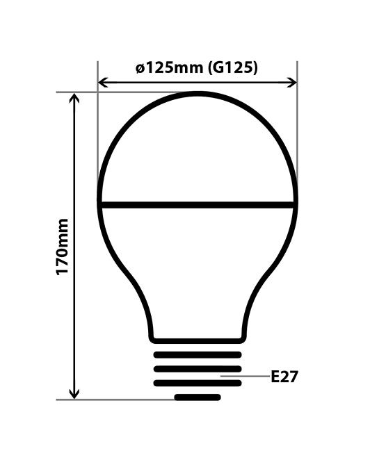 Žiarovka FL LED G125 12W E27 4200K Half Amber