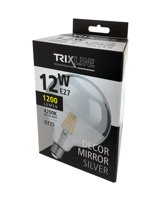 Žiarovka FL LED G125 12W E27 4200K Half Silver,4