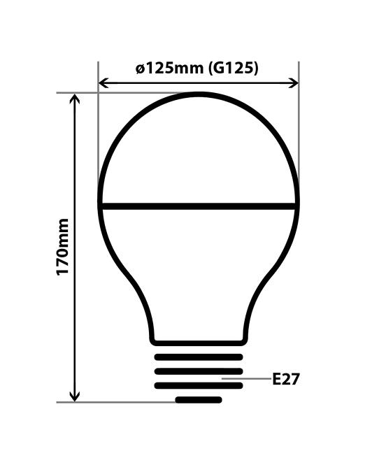 Žiarovka FL LED G125 12W E27 4200K Half Silver