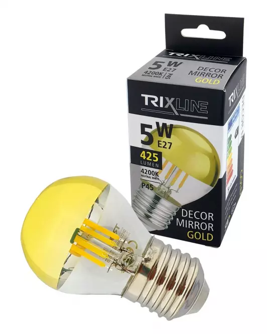 Žiarovka FL LED P45 5W E27 4200K Half Amber