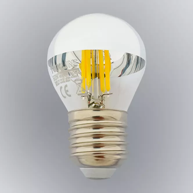 Žiarovka FL LED P45 5W E27 4200K Half Silver