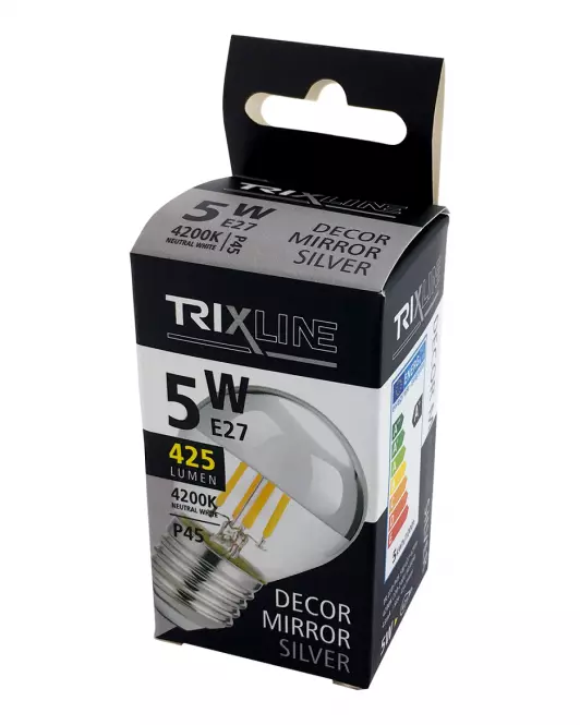 Žiarovka FL LED P45 5W E27 4200K Half Silver,5