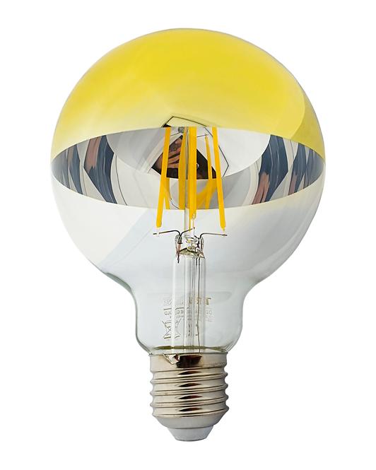 Žiarovka FL LED G95 8W E27 4200K Half Amber