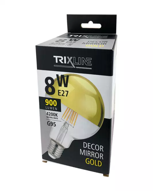 Žiarovka FL LED G95 8W E27 4200K Half Amber,4