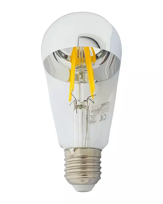 Žiarovka FL LED ST64 8W E27 4200K Half Silver,2