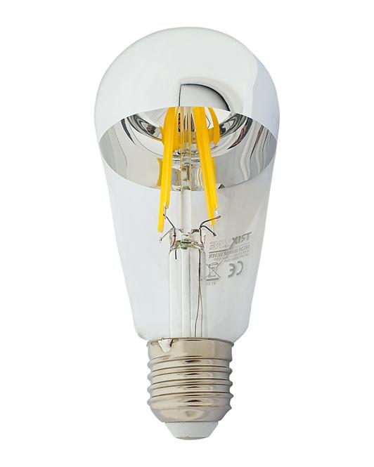 Žiarovka FL LED ST64 8W E27 4200K Half Silver,2
