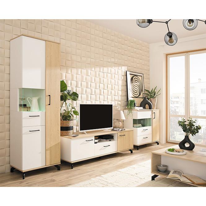 Konferenčný stolík Madison MD14 biely lux/sušienkový dub