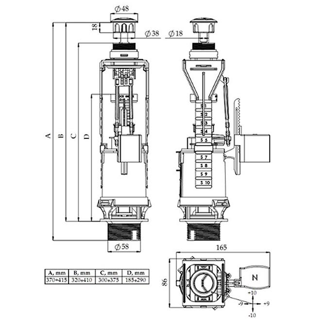 Vypúšťací ventil 2-funkcie Duo chróm 23182