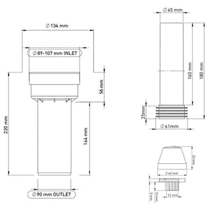 Montážna sada pre podomietkové splachovacie nádrže (TRAPER L-180 Mm) 14035,2