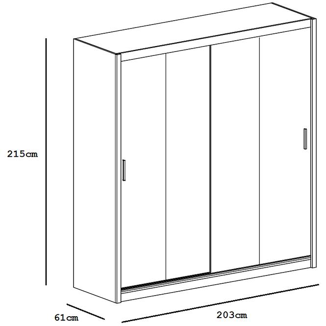 Skriňa Lizbona 2 203 cm dub sonoma s  zrkadlom,5