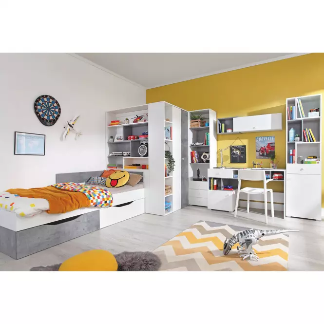 TV stolík Sigma biely lux/betón,3