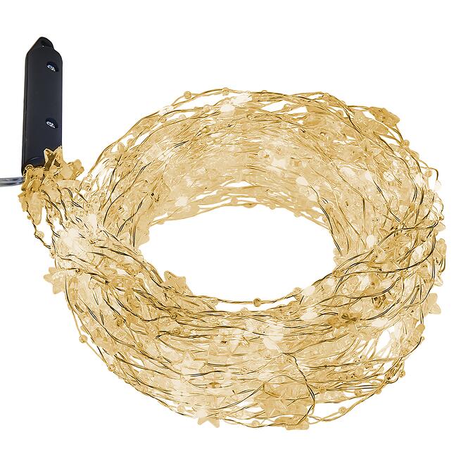 Vianočné LED svetielka 20l drôtiky snehové vločky + hviezdy na batérie,3