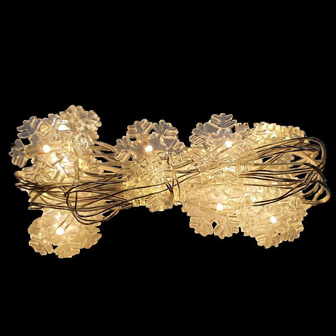 Vianočné LED svetielka 20l drôtiky snehové vločky + hviezdy na batérie,4