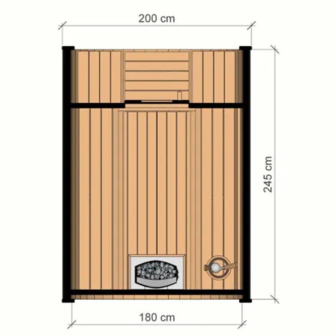 Exteriérová sauna s terasou 2,4 m