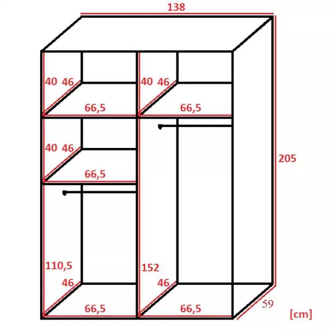Skriňa Retro 1l 138 zrkadlo biely/čierna Mat