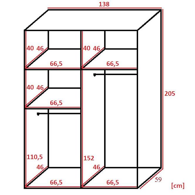 Skriňa Retro 1l 138 zrkadlo biely/čierna Mat
