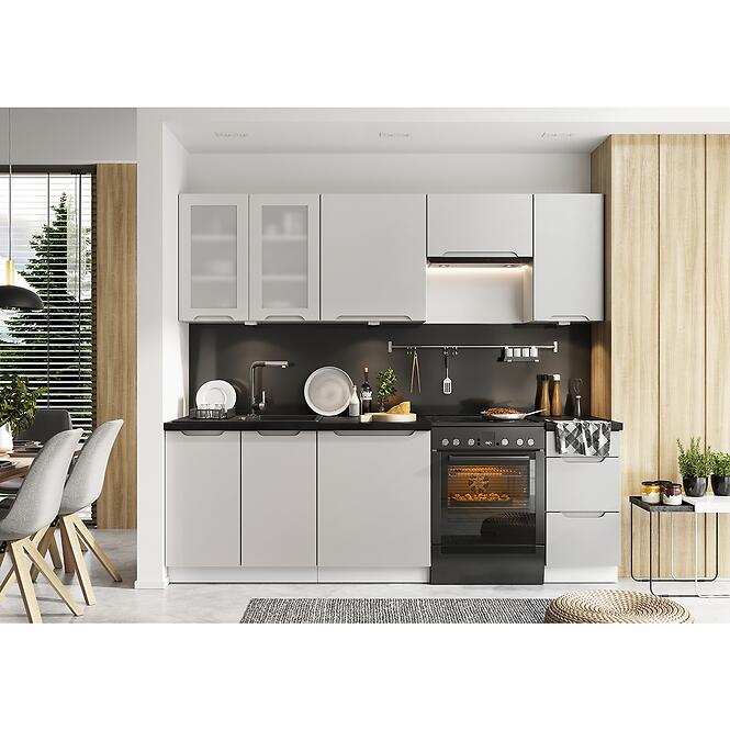 Kuchynská linka Zoya 240 svetlosivá mat