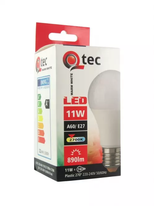 Žiarovka QTEC 11W LED E27 2700K A60,2