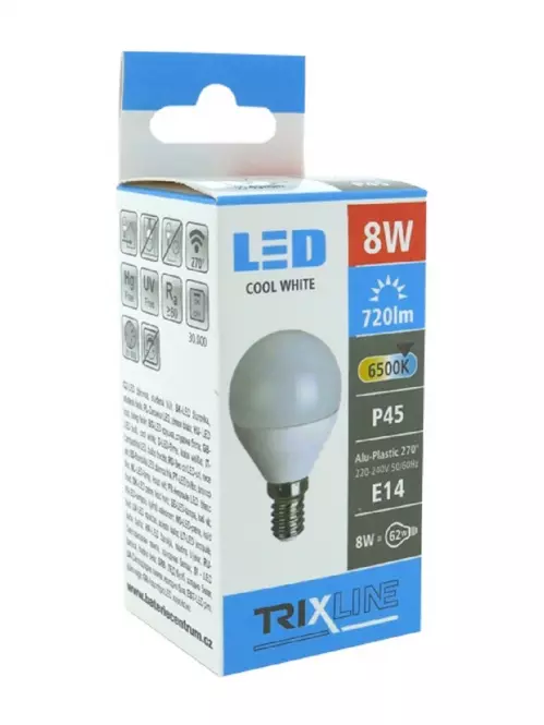 Žiarovka TR LED P45 8W 6500K 704lm E14