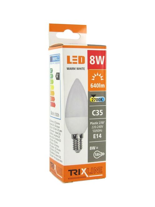 Žiarovka TR LED C35 8W 2700K 640lm E14