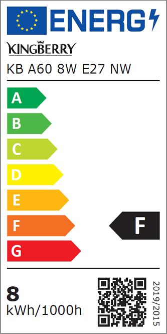 Žiarovka LED KB A60 E27 8W 4000K 30605