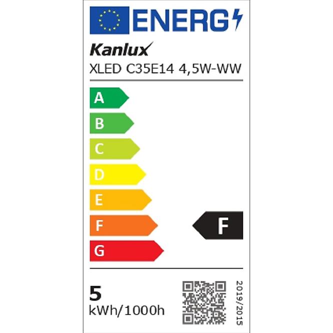Žiarovka XLED C35 E14 4.5W WW M 29620