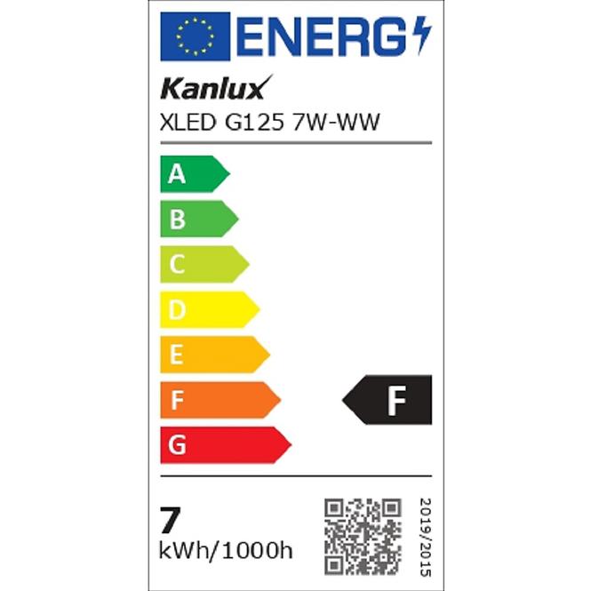 Žiarovka FILAMENT XLED G125 E27 7W WW 29638