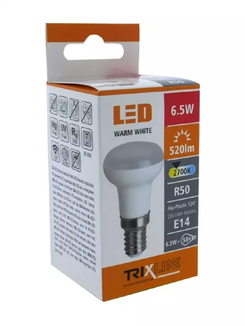 Žiarovka LED R50 6,5W E14 520lm 2700K,2