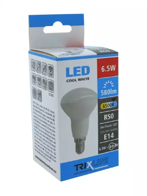 Žiarovka LED R50 6,5W E14 580lm 6500K,2