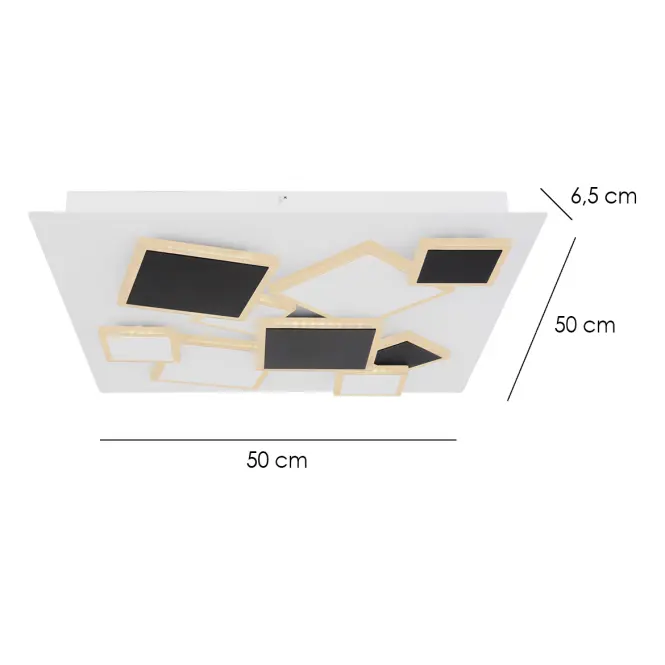 Stropné svietidlo LED 48290-50 CCT 3000-6000K biele/čierne 50x50
