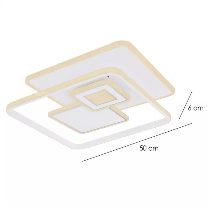 Luster LED 48441-50 CCT 3000-6000K Biela 50X50