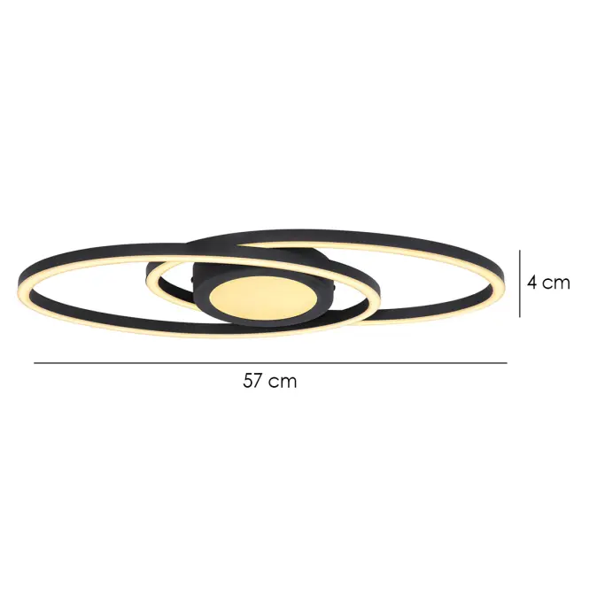 Stropné svietidlo LED 67239-24B 57X23 3000K Čierna