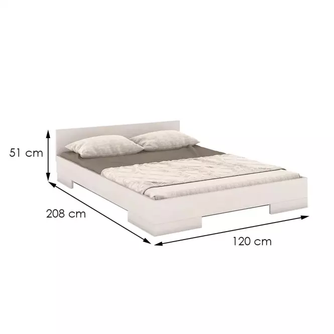 Posteľ drevené  buk Skandica Spectrum Nízka 120x200 Biely