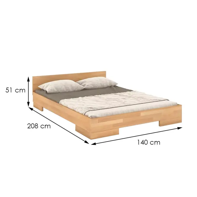 Posteľ drevené  buk Skandica Spectrum Nízka 140x200 prírodná