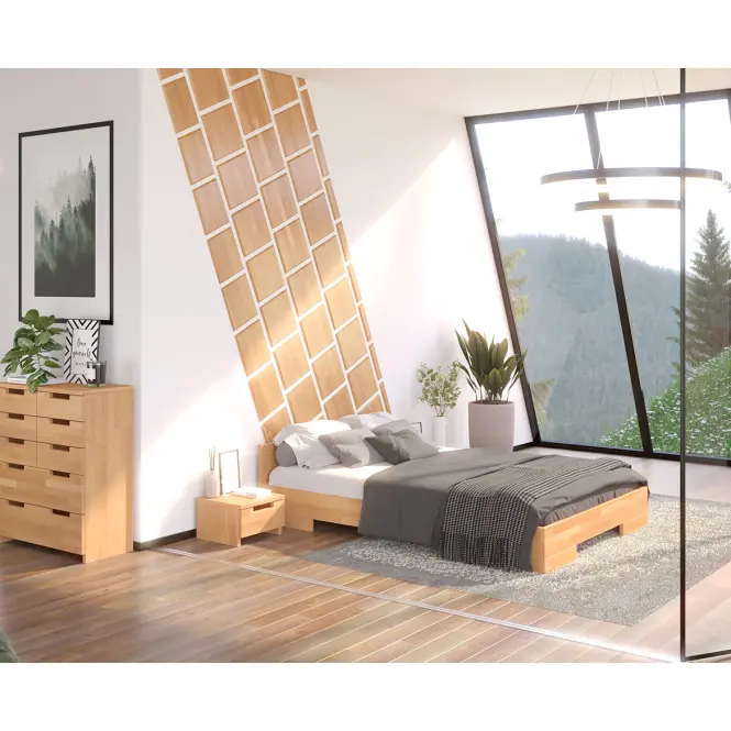 Posteľ drevené  buk Skandica Spectrum Nízka 140x200 prírodná