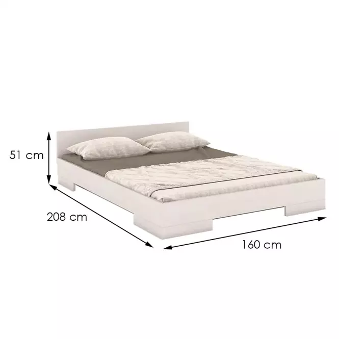 Posteľ drevené  buk Skandica Spectrum Nízka 160x200 Biely
