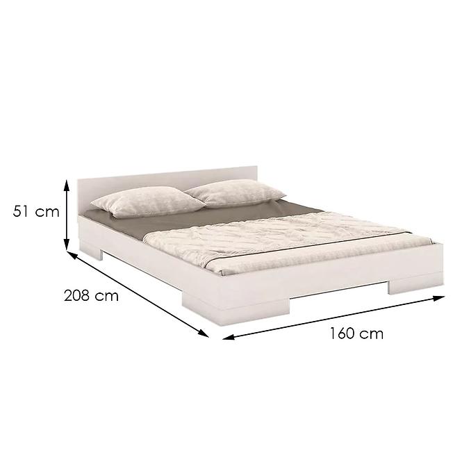 Posteľ drevené  buk Skandica Spectrum Nízka 160x200 Biely,3