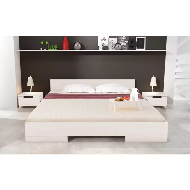 Posteľ drevené  buk Skandica Spectrum Nízka 160x200 Biely,4